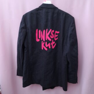 Linkse Kut/ neon pink/ blazer/ Maat M-L/ secondhand/ zeefdruk