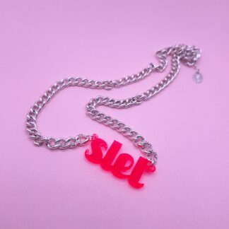 Necklace - SLET neon red/pink
