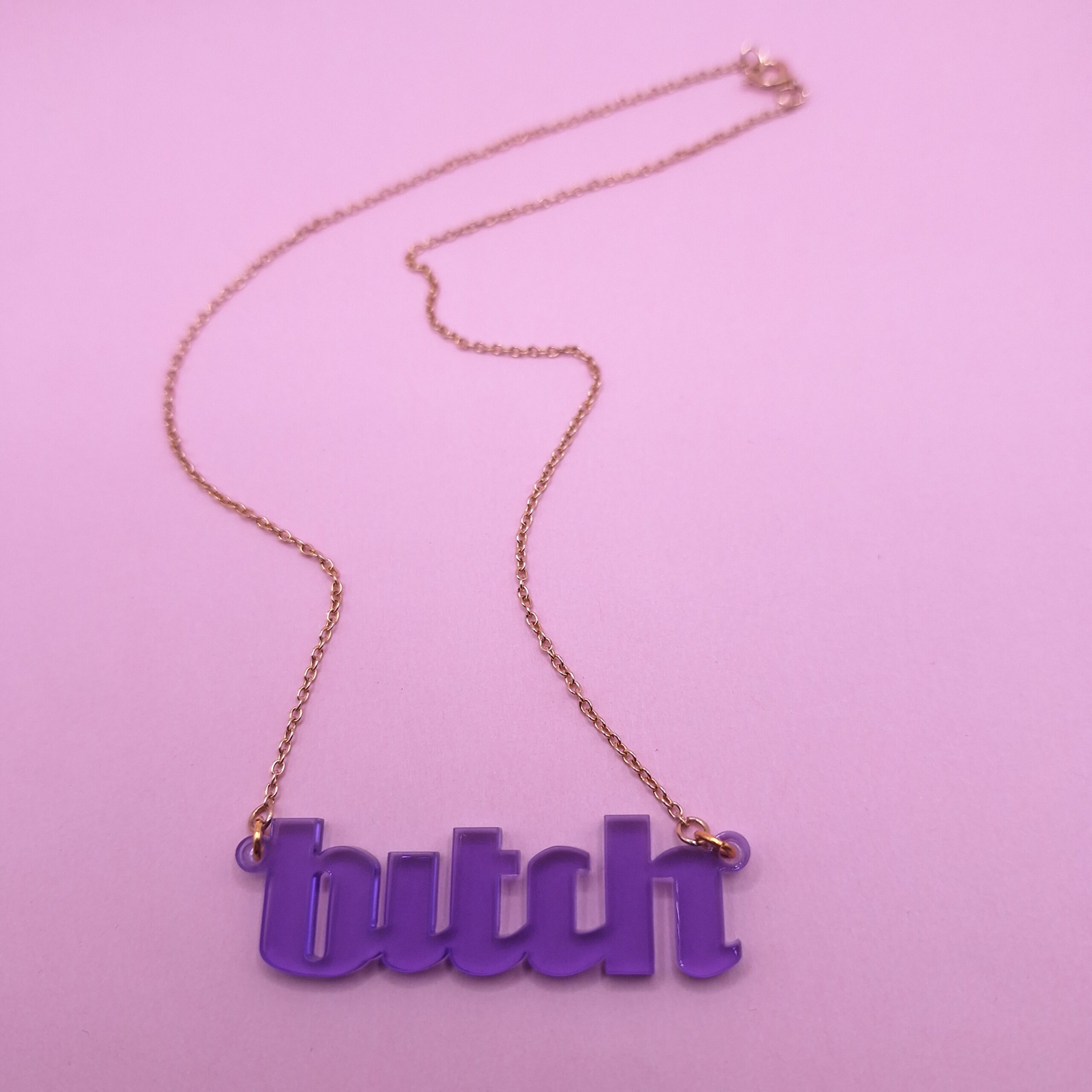 Necklace - BITCH purple