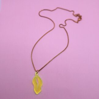Necklace - VULVA (small) neon green