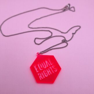 Necklace - EQUAL RIGHTS neon red/pink